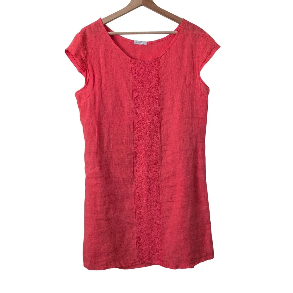 m made in italy linen dress M Made in Italy Linen Strap Midi Dress 19/11029U